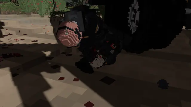 A crewmate is dragged to the ground by one of the turned, and pulled free by the others.